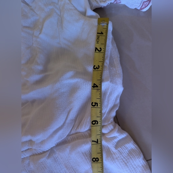 Lulus Ivory Oaxaca Embroidered Off Shoulder Romper short size M beach summer - Picture 11 of 16